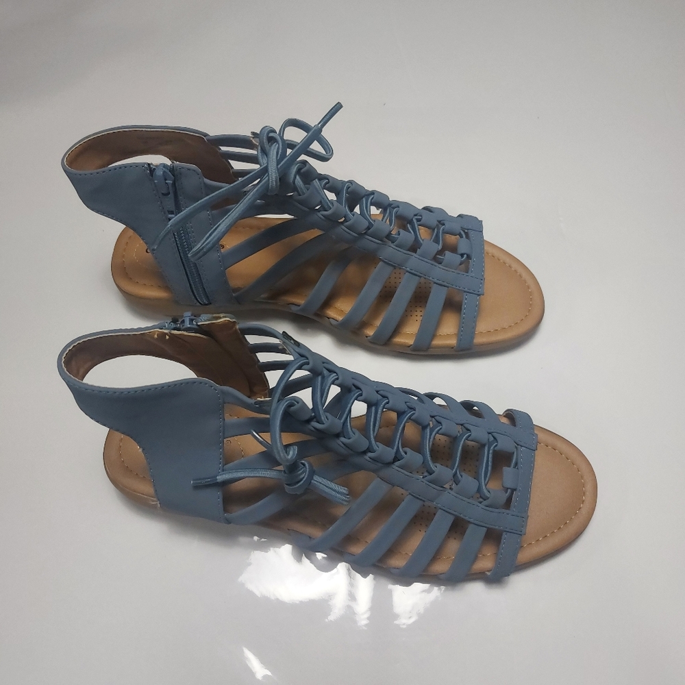 Comfortview Renata Light Blue Lace-up Sandals Size 10W - Picture 1 of 14